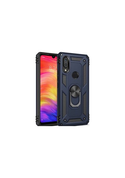Huawei P Smart 2019 Kılıf Yüzüklü Standlı Mıknatıslı Zırhlı Panzr Koruma 9h Antishock Nano Cam
