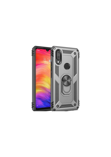 Galaxy A30 Kılıf Yüzüklü Standlı Mıknatıslı Zırhlı Panzr Koruma 9h Antishock Nano Cam