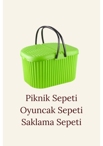 Proff Plastik Piknik Sepeti, Oyuncak Sepeti, Saklama Sepeti Yeşil Renk 48 Cm fiyatları