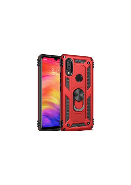 Galaxy A30 Kılıf Yüzüklü Standlı Mıknatıslı Zırhlı Panzr Koruma 9h Antishock Nano Cam