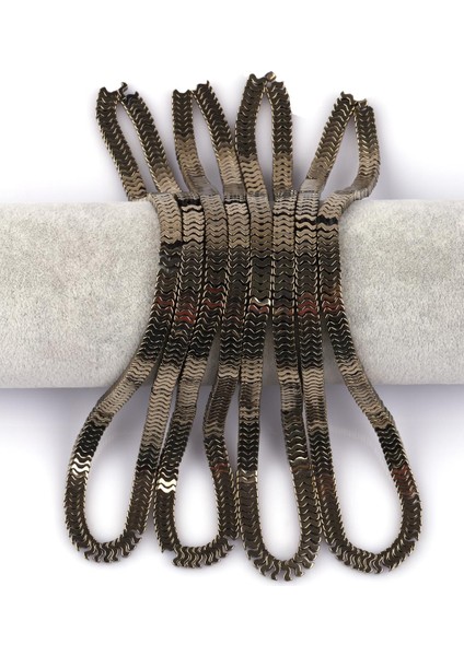 Koyu Gold Hematit Doğal Taş Dizi 7 x 1 mm W Kesim