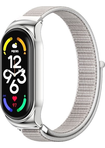 Xiaomi Mi Band 7 - 7 Nfc Için Naylon Saat Kayışı - Gümüş (Yurt Dışından)