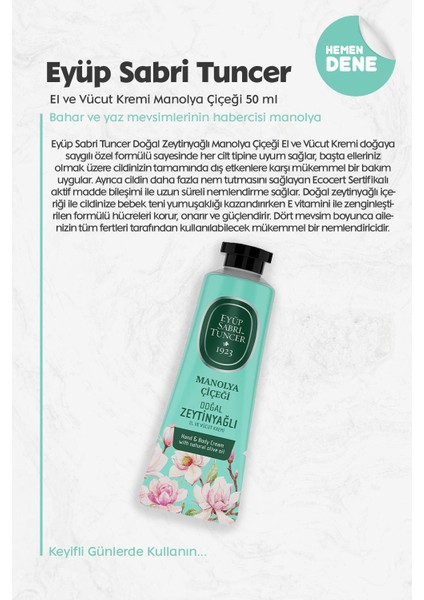 El ve Vücut Kremi Manolya Çiçeği 50 ml