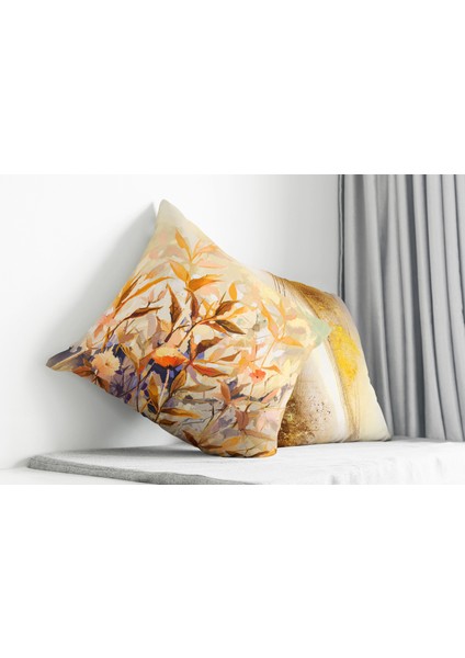 Çift Taraflı Dijital Baskılı Gizli Fermuarlı 2'li Kırlent Kılıfı Seti Yumuşak Tuşeli Dekoratif Kılıf