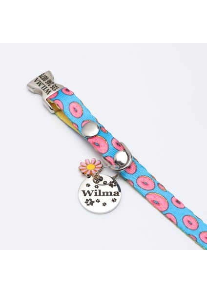 Donut Desenli Isimli Kedi Tasması, Isimlikli Kedi Köpek Tasması, Isimli Kedi Köpek Künyesi modelleri