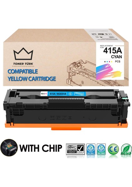 Hp 415A-W2031A Muadil Toner Mavi - Çipli / M455 / M480 / M454 / M478 / M479