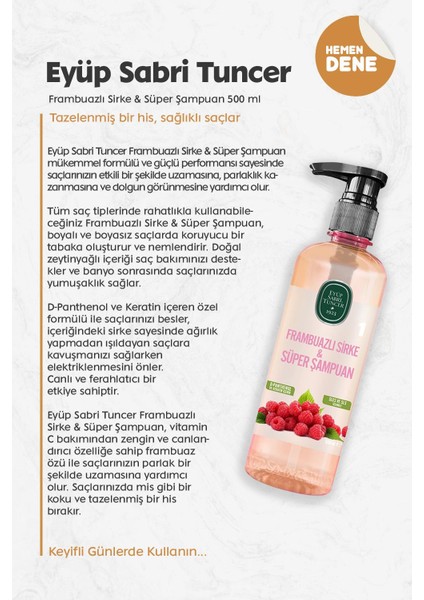 Frambuazlı Sirke & Süper Şampuan 500 ml