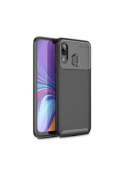 Samsung Galaxy A40 Kılıf Ultra Slim Fit Karbon Tasarım Tam Kalıp