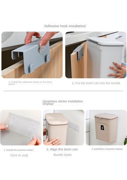 Mutfak Çöp Tenekesi Duvara Monte Çöp Tenekesi Ev Dolabı Kapı Banyo Asılı Sürgülü Kapaklı Çöp Sepeti (Yurt Dışından) fiyatları