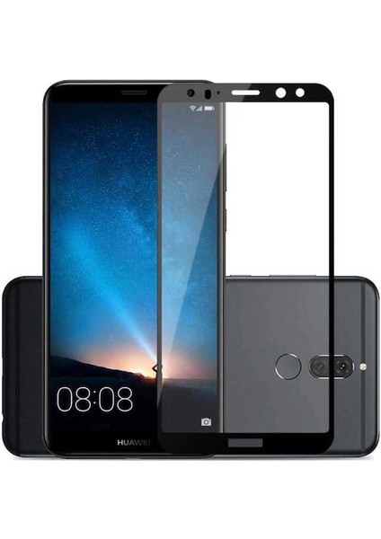 Huawei Mate 10 Lite Ekran Koruyucu Kenar Korumalı Tam Kapatan 5d Temperli Cam Ekran Koruma Siyah