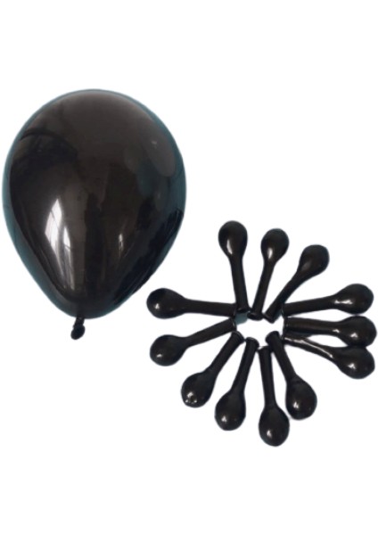 100 Lü Balon Pastel Siyah 6 Inc