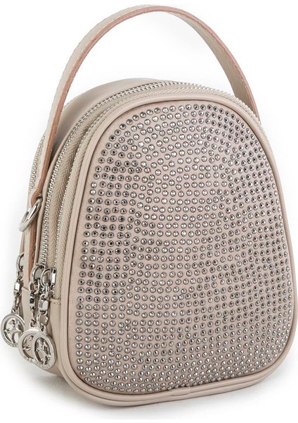 Mini Kadın Çapraz Çanta Kum Taşlı