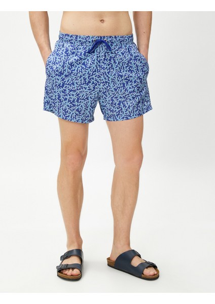 Deniz Şortu Baskılı Beli Bağcıklı Cep Detaylı modelleri