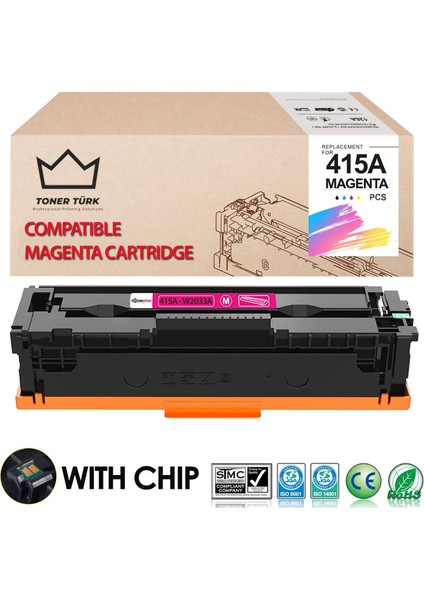 Hp 415A-W2033A Muadil Toner Kırmızı - Çipli / M455 / M480 / M454 / M478 / M479