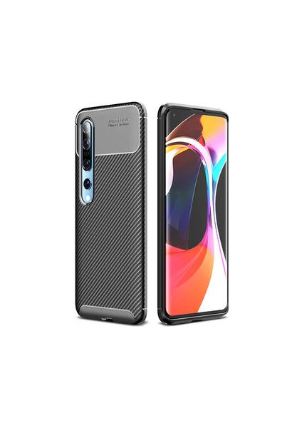 Xiaomi Mi 10 Kılıf Ultra Slim Fit Karbon Tasarım Tam Kalıp+Nano Ekran Koruma