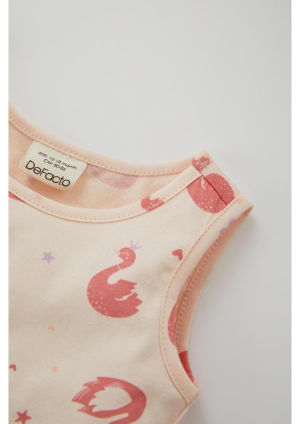 Kız Bebek Desenli Kolsuz 2'li Elbise A0207A523SM