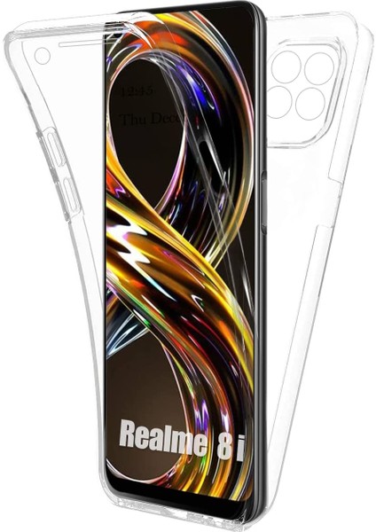 Oppo A74 Kılıf Şeffaf 360 Ön Arka Korumalı Silikon