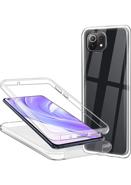 Xiaomi Mi 11 Lite Kılıf Şeffaf 360 Ön Arka Korumalı Silikon