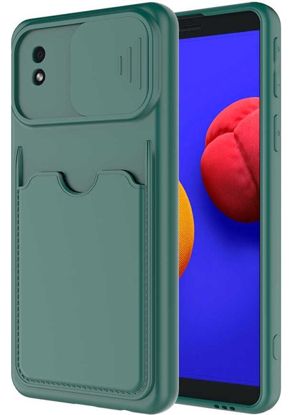 Galaxy A01 Core Kılıf Kamera Korumalı Kartlıklı Luxury Kapak