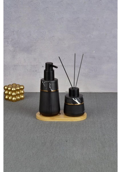 Sıvı Sabunluk Seti Seramik Wc Banyo Lavabo Kokusu Takımı