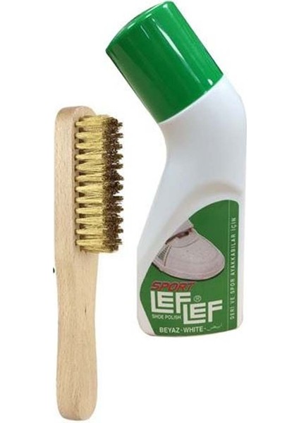 Nuri Leflef Beyaz Spor Ayakkabı Boyası Temizlik Fırçalı Set