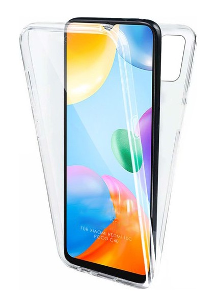 Xiaomi Redmi 10C Kılıf Şeffaf 360 Ön Arka Korumalı Silikon