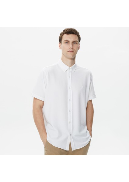 Erkek Beyaz Classic Fıt Kısa Kollu Gömlek W35416T.1BW