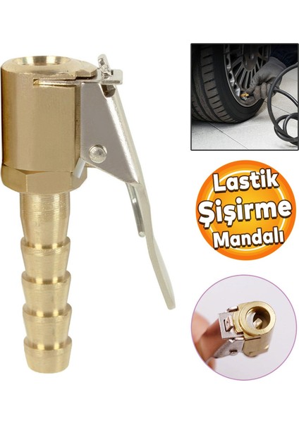 Lastik Şişirme Mandalı Lastik Teker Top Hava Şişirme Kompresör Uyumlu