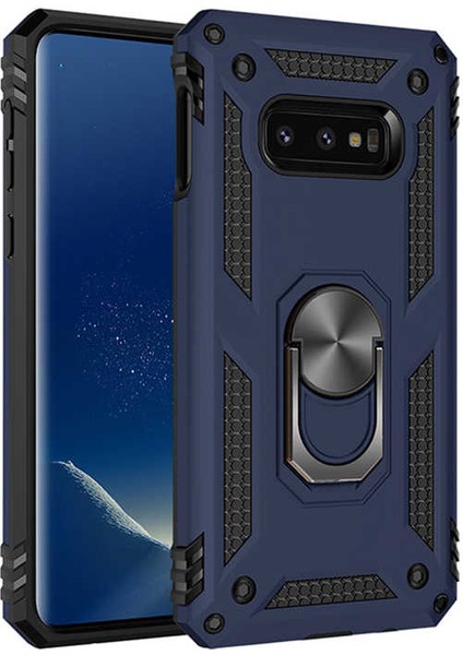 Samsung Galaxy S10E Kılıf Standlı Magnet Mıknatıslı Yüzük Armored Zırhlı Kapak