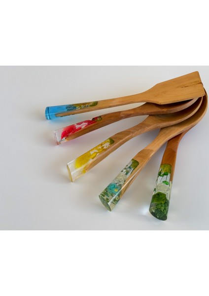 Rainbow Serisi 5 Parça El Yapımı Bambu Pişirme & Servis Mutfak Seti modelleri