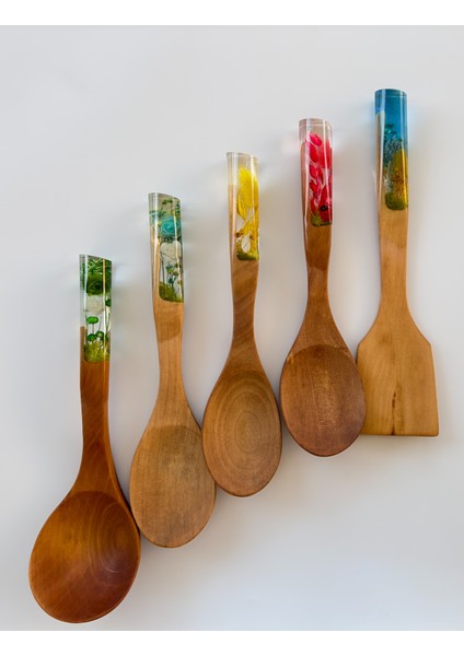 Rainbow Serisi 5 Parça El Yapımı Bambu Pişirme & Servis Mutfak Seti fırsatları