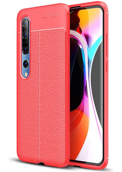 Xiaomi Mi 10 Kılıf Deri Görünümlü Tam Koruma Orjinal Silikon