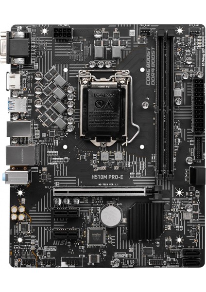 Msı H510M Pro-E Ddr4 3200MHZ(OC) HDMI VGA Matx 1200P