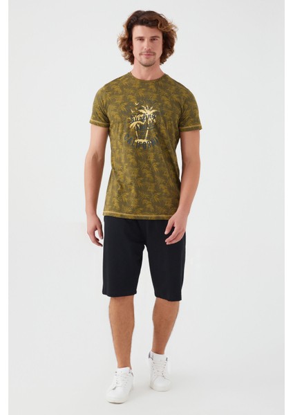 2564 Surfing Spirit Koyu Haki Erkek Bermuda Takım