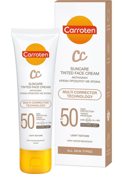 CC SPF50 Yüksek Koruyucu Renkli Yüz Güneş Kremi 50 ml