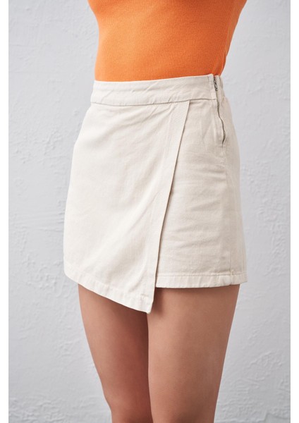 Tena Moda Kadın Taş Yanı Fermuarlı Şort Etek fırsatları