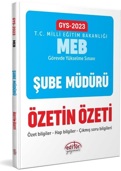 2023 Milli Eğitim Bakanlığı GYS Şube Müdürü Özetin Özeti