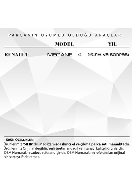 Renault Megane 4 Için Anahtar Buton Lastiği