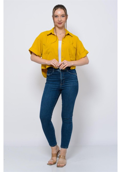 Kadın Aerobin Crop Gömlek Sarı fırsatları