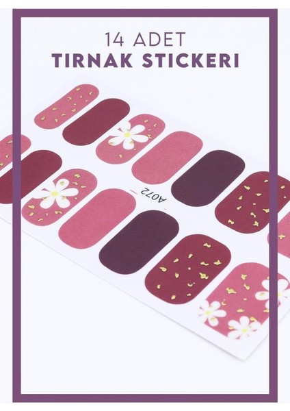5'Li Set Tırnak Stickerı Dövmesi, Oje Sticker