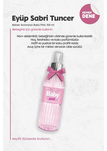 Bebek Kolonyası Baby Pınk 150 ml