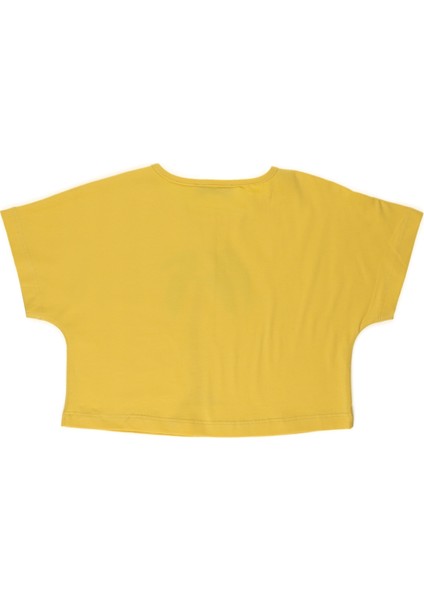 Kız Çocuk Baskı Detaylı Düşük Kol T-Shirt