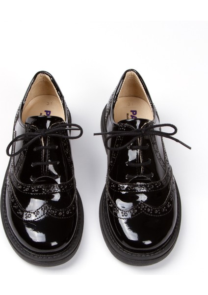 aqpa KA100 Rico Klasik Siyah Rugan Ayakkabı Erkek Çocuk Kauçuk Tabanlı modelleri