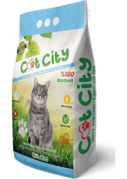 Cat City Doğal Bentonit Topaklanan Kedi Kumu 10 Lt Marsilya Sabunlu