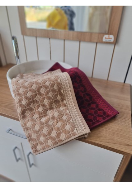 Decora 2'li El - Yüz Havlusu Bordo - Bej 50 x 90 cm fırsatları