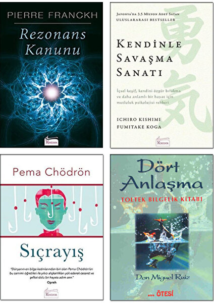 Rezonans Kanunu - Pierre Franckh + Kendinle Savaşma Sanatı - Ichiro Kishimi + Sıçrayış - Pema Chödrön + Dört Anlaşma Toltek Bilgelik Kitabı - Miguel Ruiz – 4 Kitap Seti