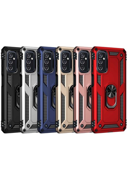Samsung Galaxy M52 Kılıf Standlı Magnet Mıknatıslı Yüzük Armored Zırhlı Kapak
