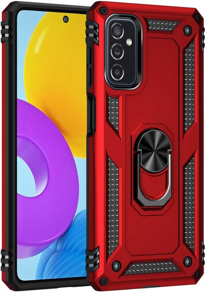 Samsung Galaxy M52 Kılıf Standlı Magnet Mıknatıslı Yüzük Armored Zırhlı Kapak