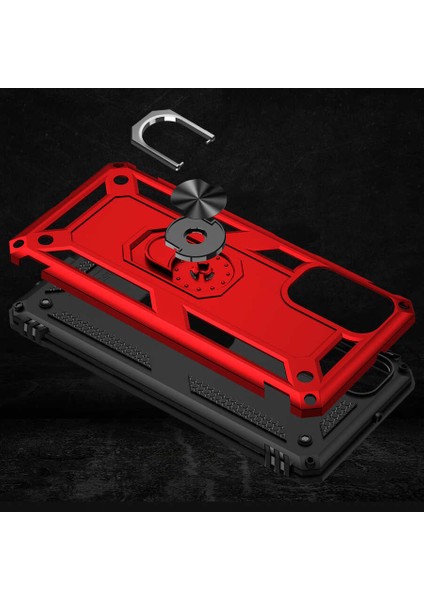 Samsung Galaxy M52 Kılıf Standlı Magnet Mıknatıslı Yüzük Armored Zırhlı Kapak