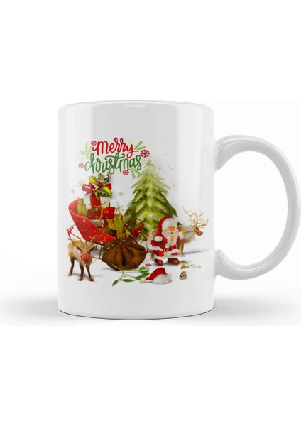 Yılbaşı Yeni Yıl Konseptli Noel Christmas Kupa Bardak Porselen